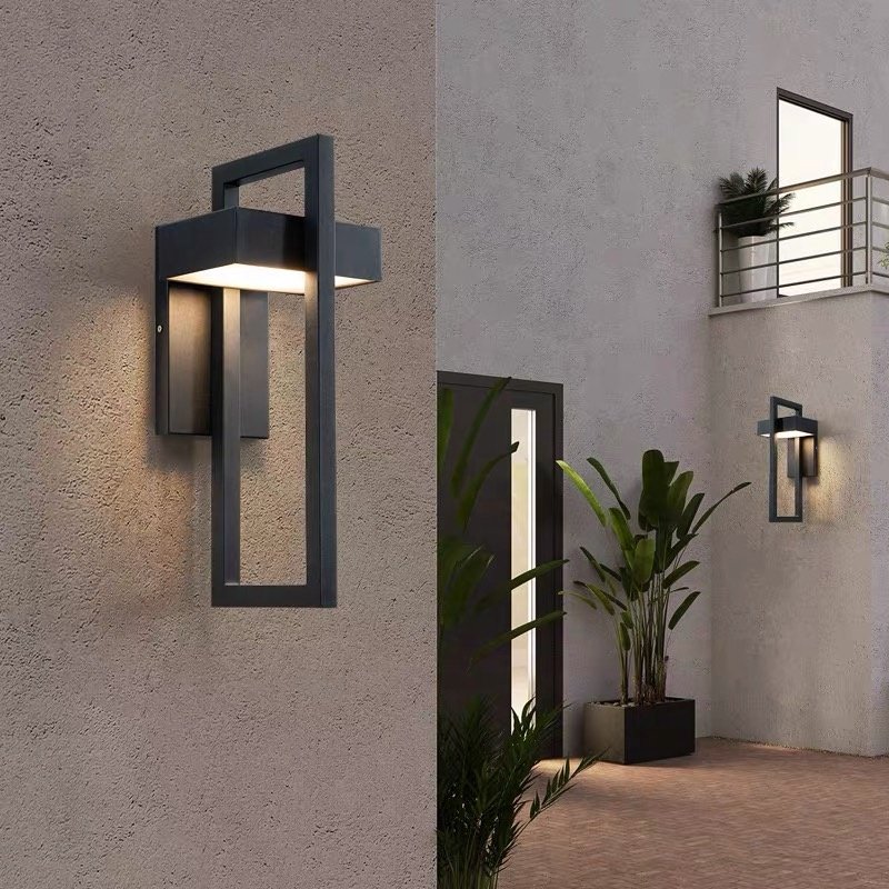 LED Outdoor Wall Light Modern Black Wall Sconce Waterproof Porch Front Door Garden Yard Patio 3000K 4000K Garden Decorative