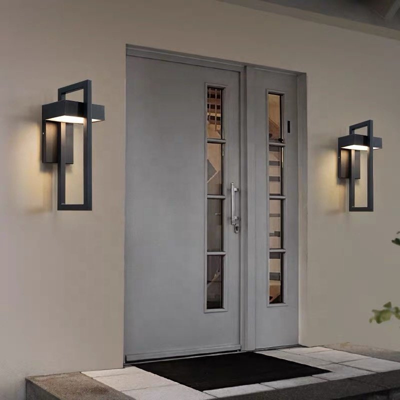 LED Outdoor Wall Light Modern Black Wall Sconce Waterproof Porch Front Door Garden Yard Patio 3000K 4000K Garden Decorative