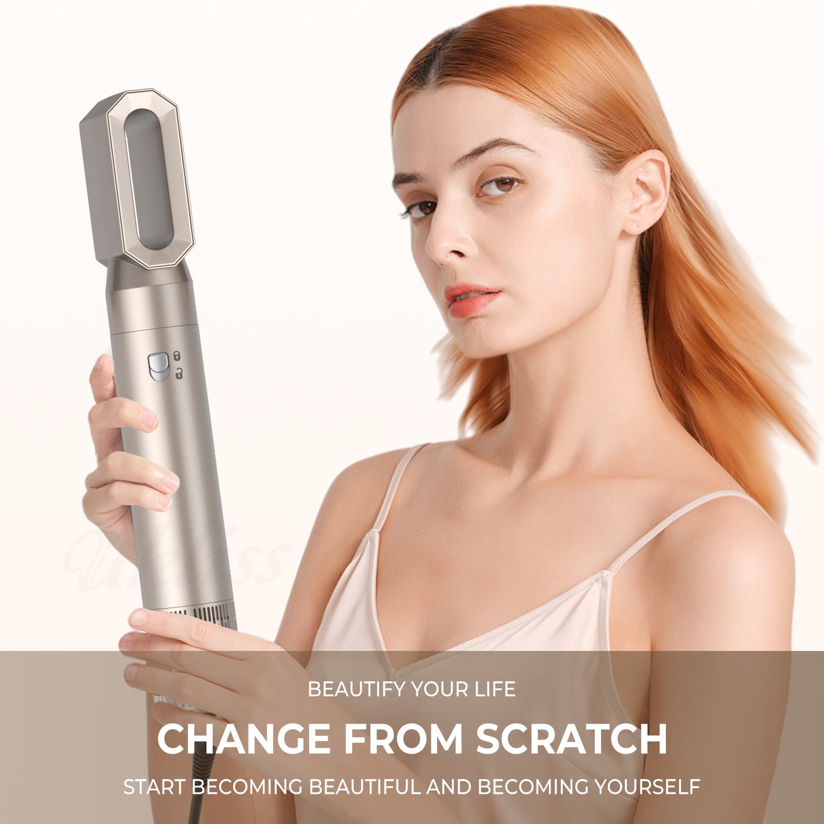 Hair Dryer Brush 6 in 1 Hot Air Styler and Rotating Hair Dryer Negative Ionic Ceramic Coating Auto Absorption Curling Iron