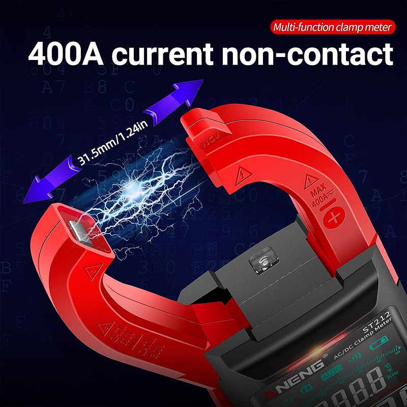 Clamp Meter AC DC Digital Auto Ranging TRMS 6000 Counts AC/DC Current Voltage ANENG ST212