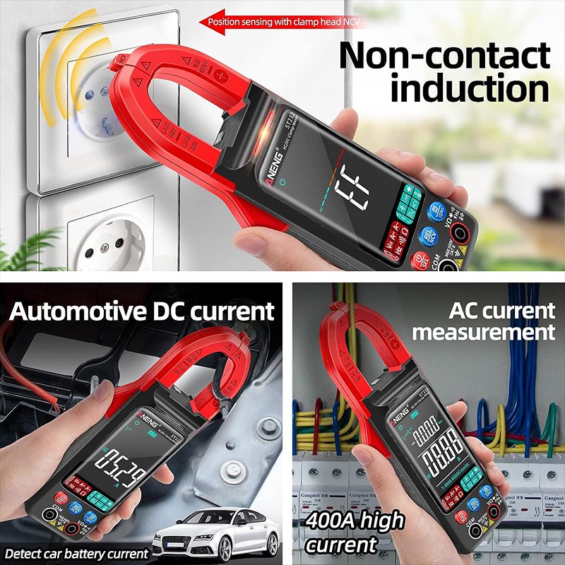 Clamp Meter AC DC Digital Auto Ranging TRMS 6000 Counts AC/DC Current Voltage ANENG ST212