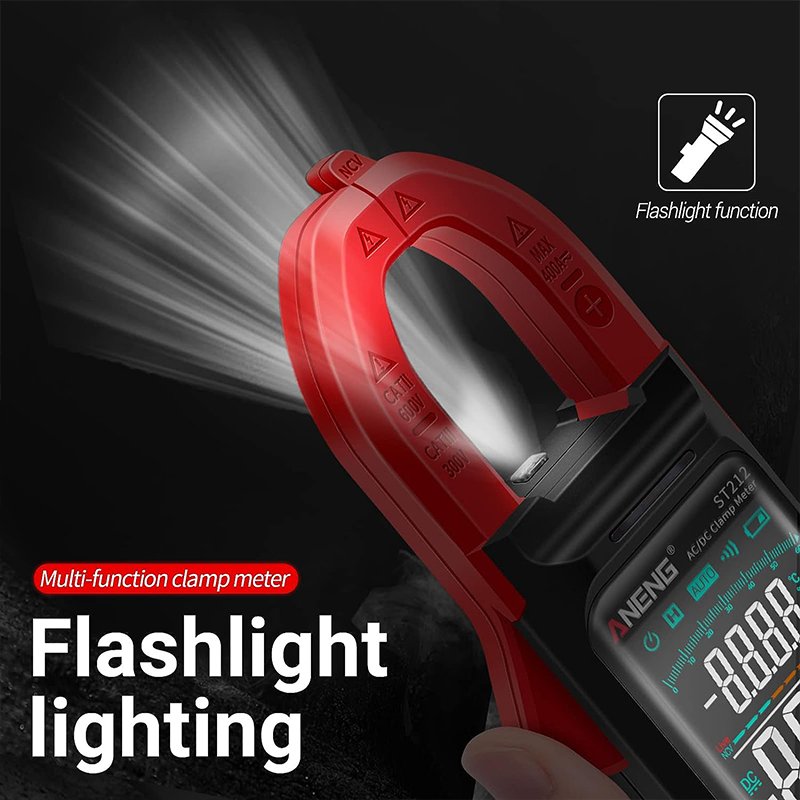 Clamp Meter AC DC Digital Auto Ranging TRMS 6000 Counts AC/DC Current Voltage ANENG ST212