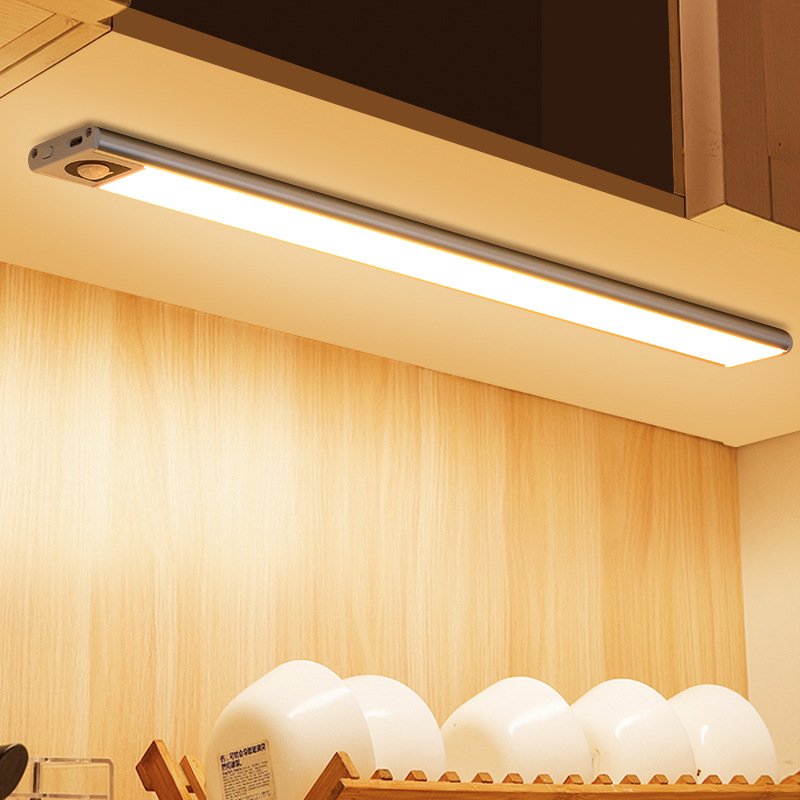 Ultra-Thin Indoor Lighting 3 Color Dimmable 5v Usb Rechargeable Kitchen Cabinet Closet Wardrobe Led Motion Sensor Light