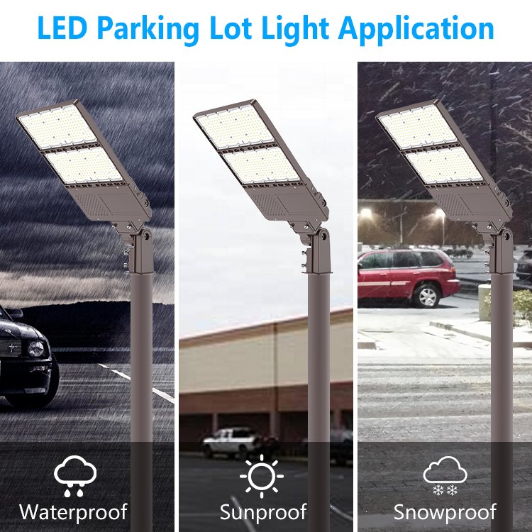 US Stock 100W 150W 200W 240W 300W 100~277V IP65 Outdoor Street Shoebox Lighting Fixture LED Parking Lot Light