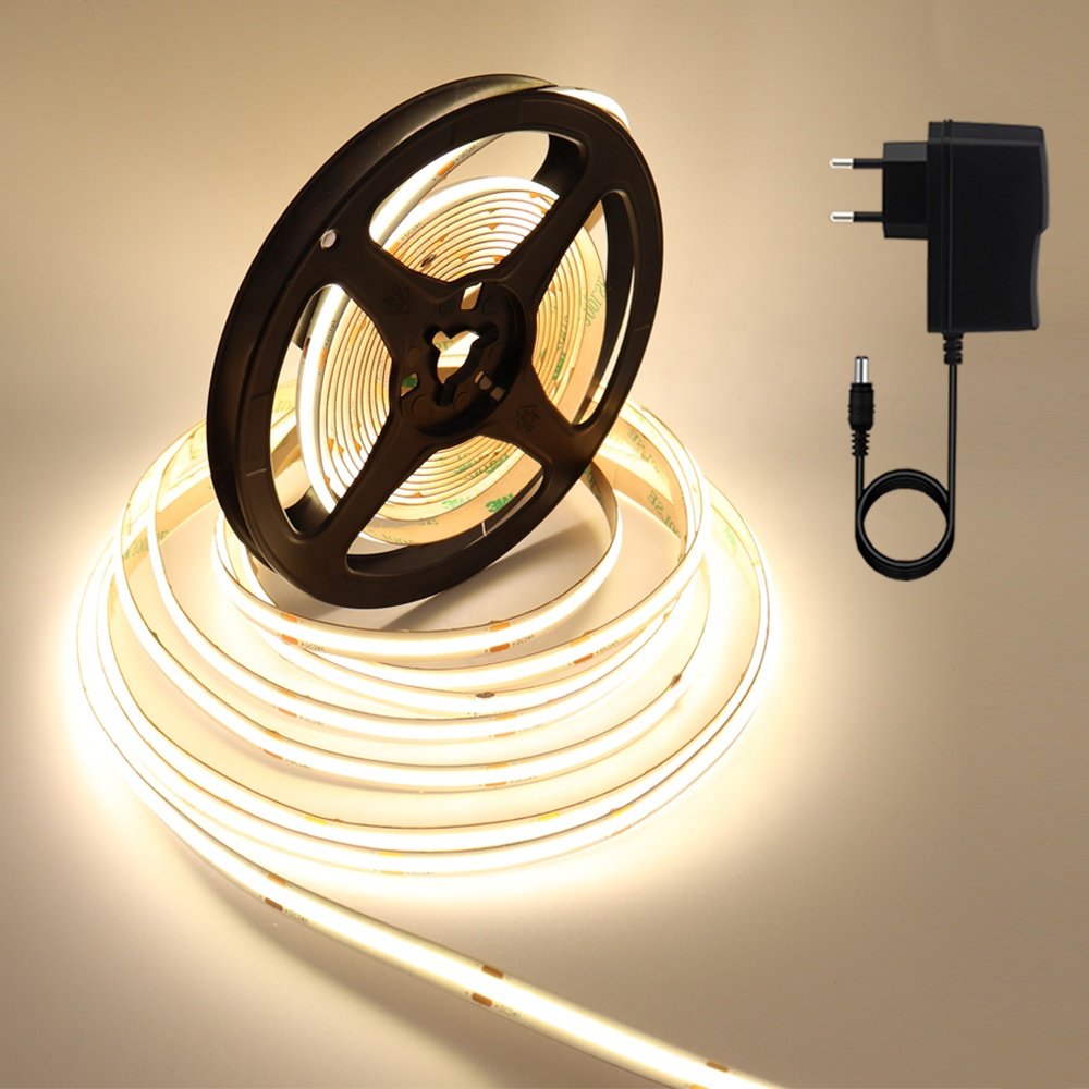 CCT RGB COB LED Flexible Strip 24V 384LEDs 528LEDs COB High Brightness Digital RGB IC LED Strip Light for Wall Ceiling Party