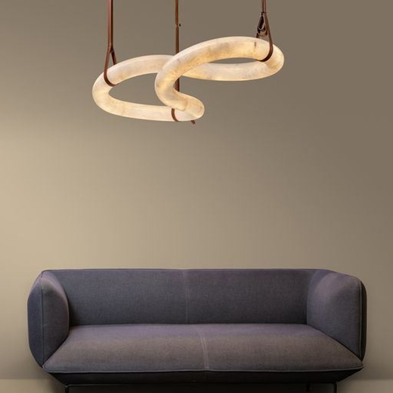 Modern Ring Personality Chandelier Led Ceiling Marble Lamp Furniture Villa Lighting Customizable Modern Ring Chandelier
