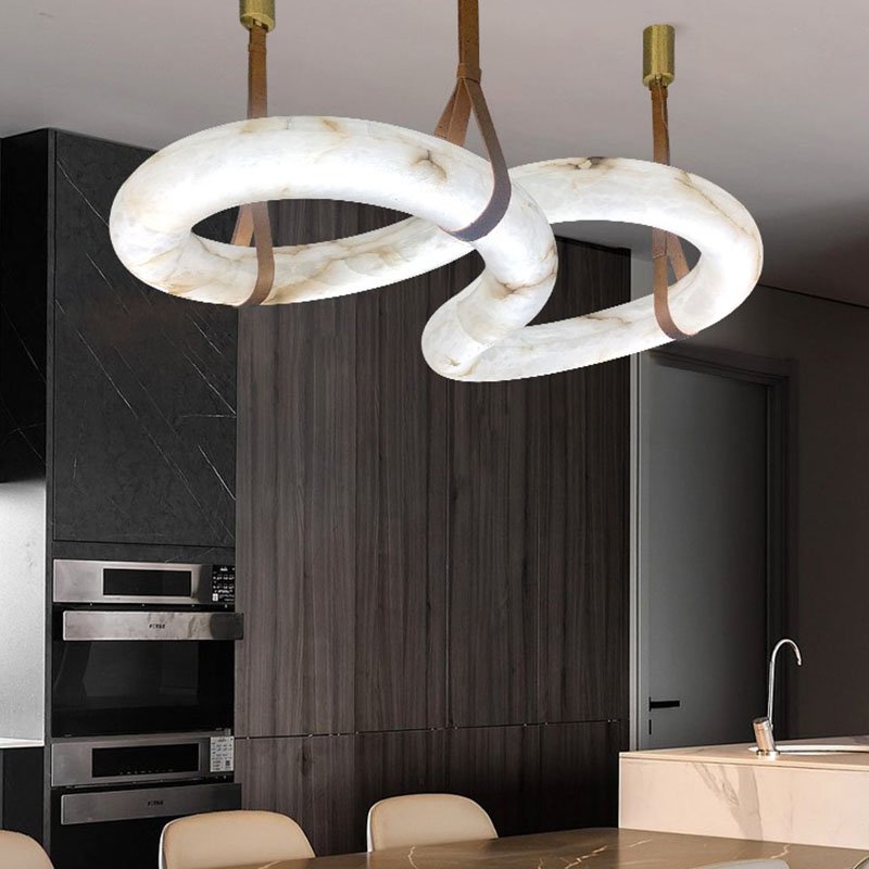 Modern Ring Personality Chandelier Led Ceiling Marble Lamp Furniture Villa Lighting Customizable Modern Ring Chandelier