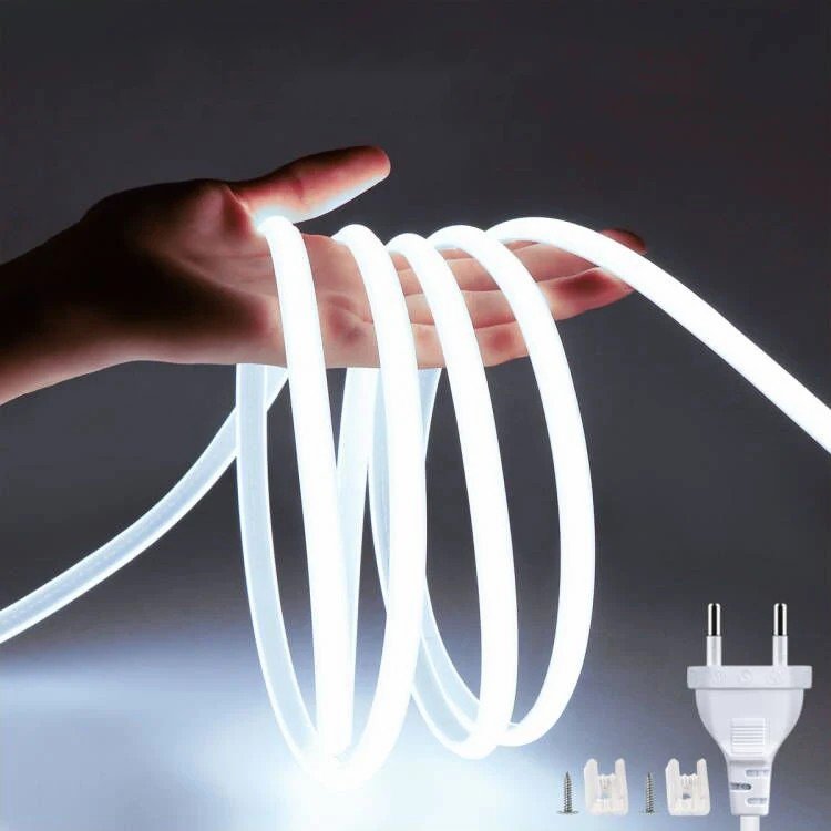 220V 110V COB Led Strip With EU US Plug Power Switch Waterproof Led Neon Flexible Ribbon for Outdoor Garden Kitchen Lighting