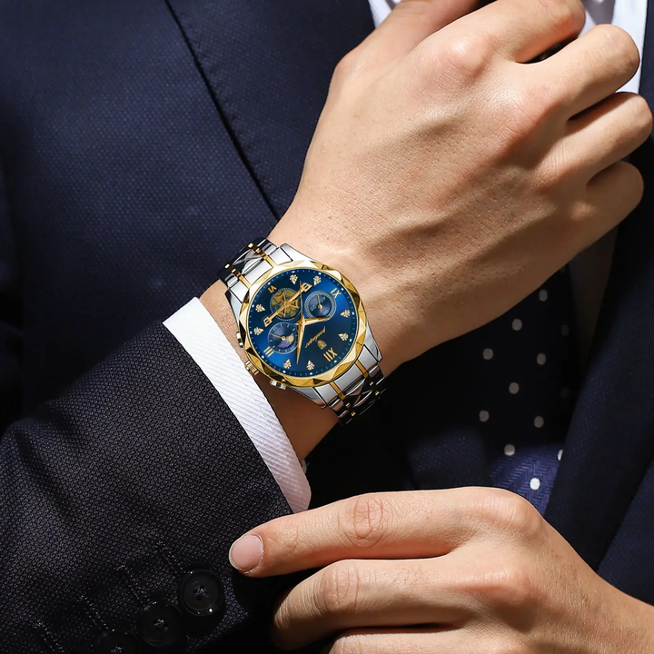 POEDAGAR Luxury Man Wristwatch Stainless Steel Men's Quartz Watches Waterproof Luminous Chronograph Watch for Men Reloj Hombre