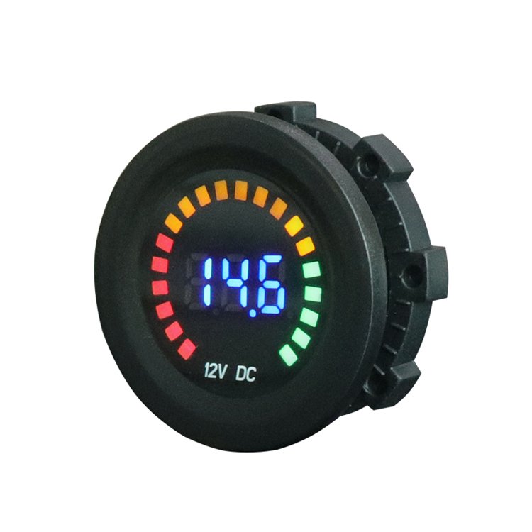 DC 12V Car Waterproof Blue Green Red Color RGB LED Meter Digital Display 5-30V Auto Colorful 24V Digital Voltmeter