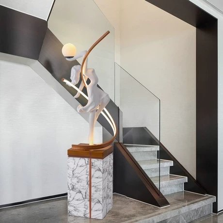 High Quality Hotel Luxury Creative Dance Goddess Corner Standing Light Modern Minimalist Designer Art Decoration Led Floor Lamp