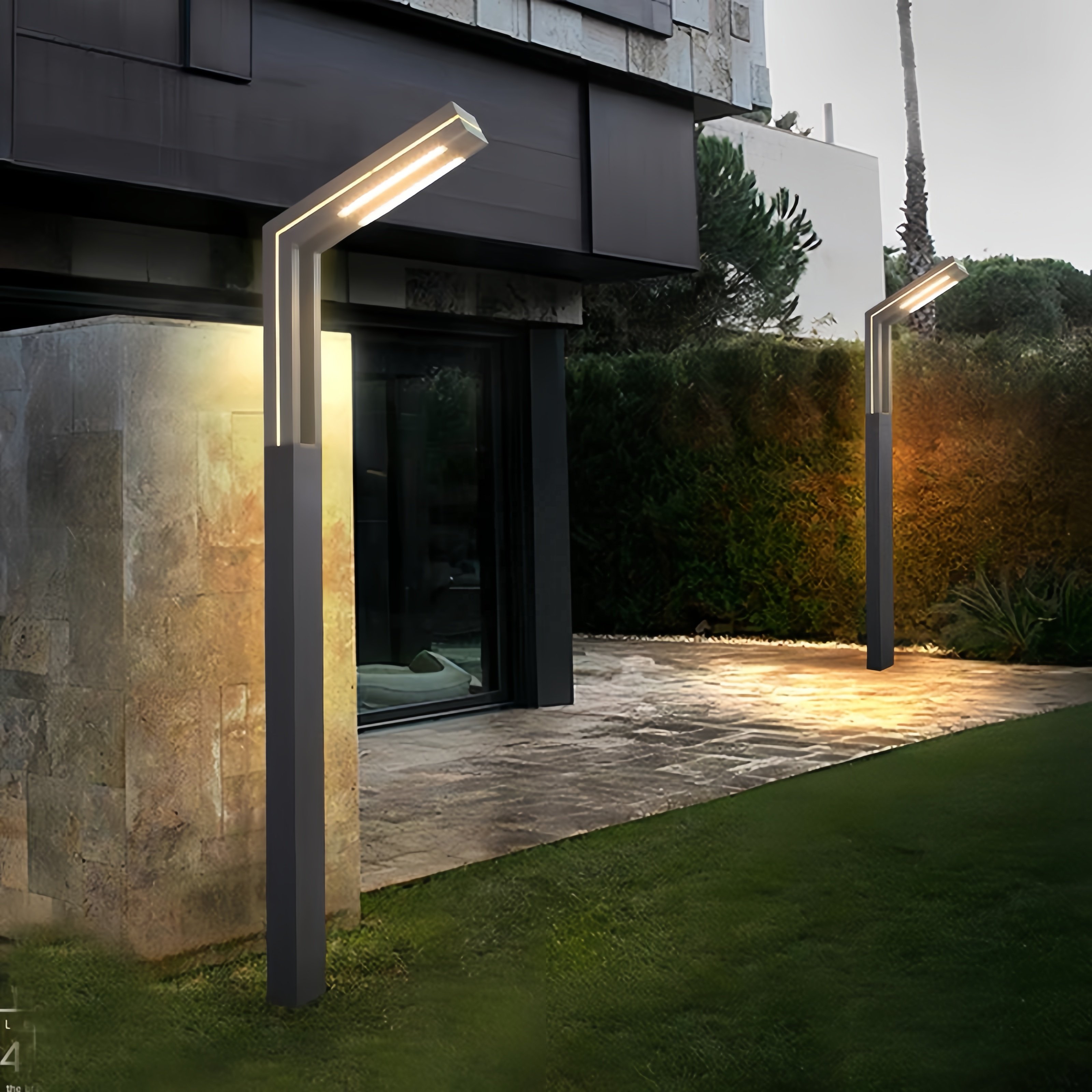 Modern Outdoor LED Landscape Street Post Pole Bollard Light 3m 3.5m 4m 5m 6m Aluminum Garden Pole Waterproof Solar AC Power
