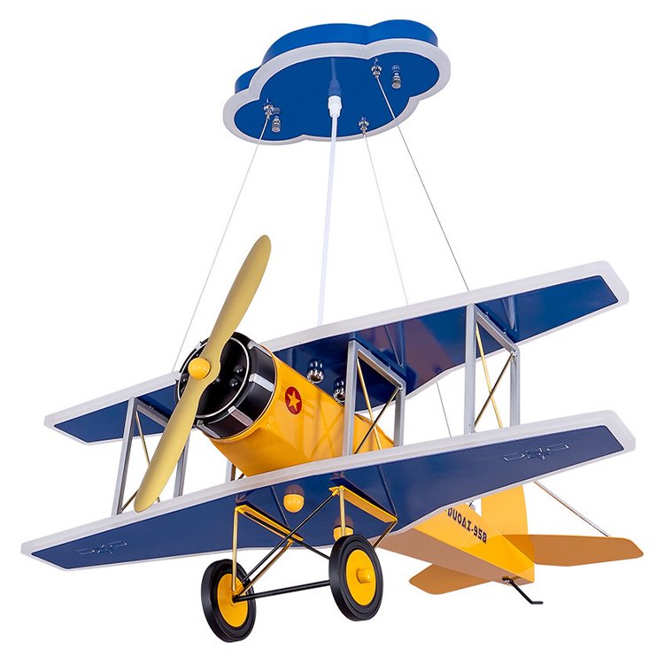 Children's Room Aircraft Ceiling Light Three-color Remote Dimming Bedroom Study Kindergarten Early Education Center Chandelier