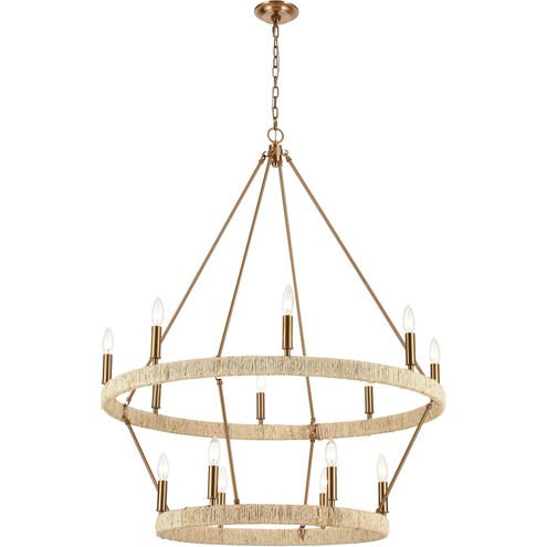 Custom Nordic Kitchen Island Simplicity Dining Room Chandelier Satin Brass With Natural Abaca Chandelier Ceiling Light