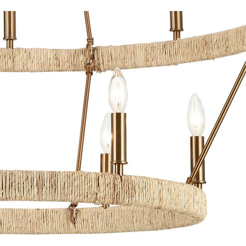 Custom Nordic Kitchen Island Simplicity Dining Room Chandelier Satin Brass With Natural Abaca Chandelier Ceiling Light