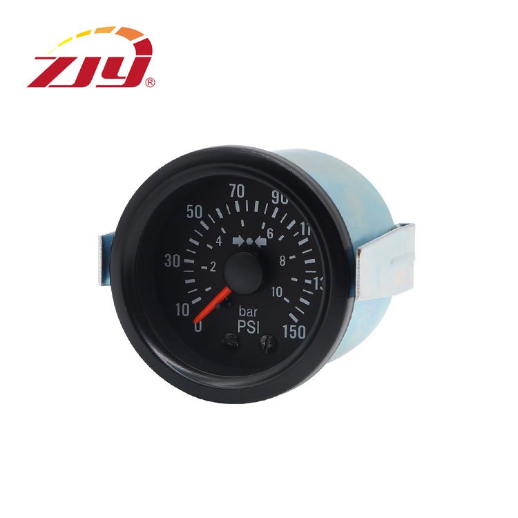 ZJY VDO Mechanical Pressure Gauge 2 "52mm 0-10bar/0-150psi 12V Automotive Instrument Yellow Light with NPT1/8 Sensor