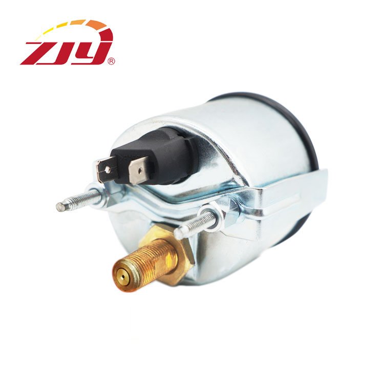 ZJY VDO Mechanical Pressure Gauge 2 "52mm 0-10bar/0-150psi 12V Automotive Instrument Yellow Light with NPT1/8 Sensor