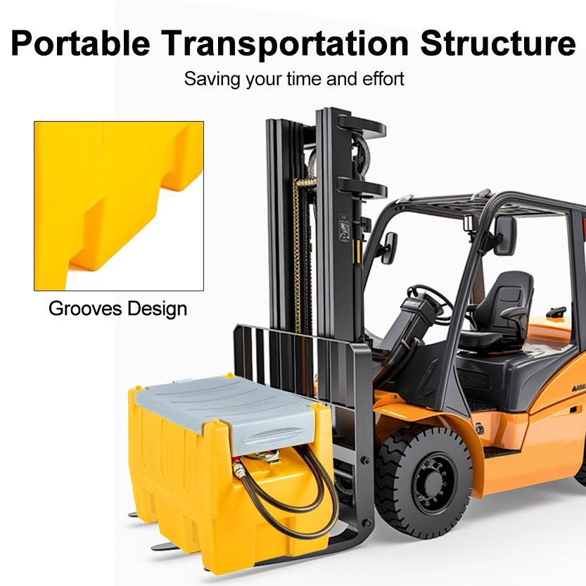 Portable Plastic 240 Liter 480L Fuel Gasoline Diesel Tank with Automatic Dispensing Nozzle for On-Site Refueling