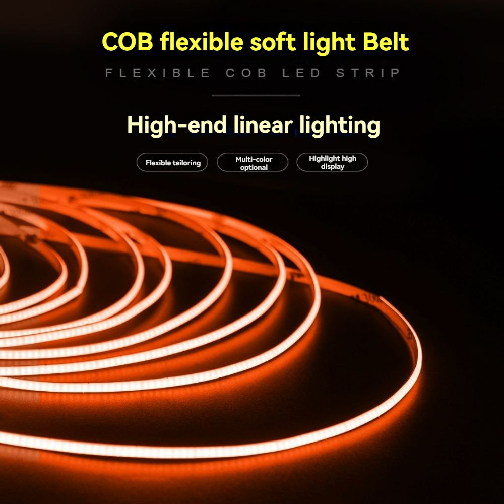 12V 4MM COB480 5W Colourfulw Strobe High Brightness Apparent Finger Self Adhesive Room Household Flexible Soft Strip Light