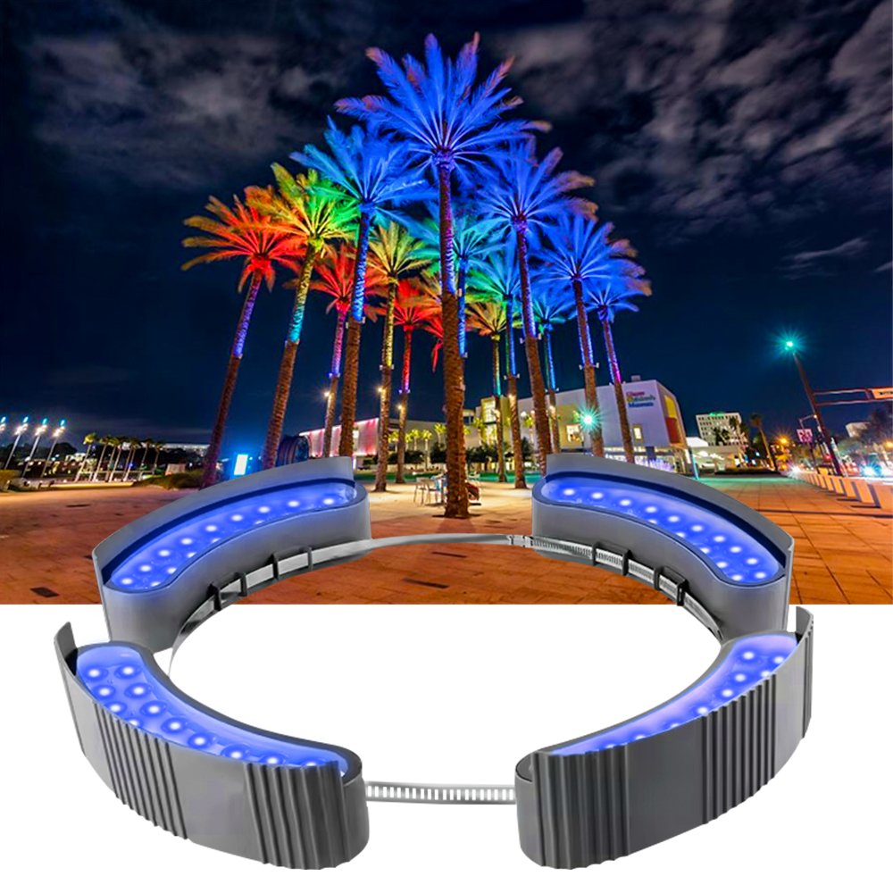 18W IP65 Waterproof Park Garden Spotlight Landscape Light DMXRGB Color Palm Tree Wheel Lamp Pole Post Coconut Hug Tree Light