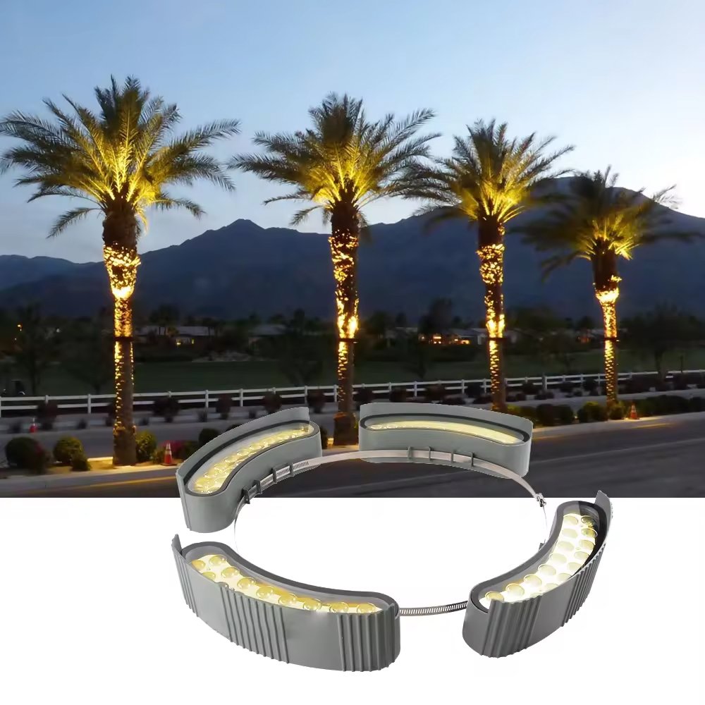 18W IP65 Waterproof Park Garden Spotlight Landscape Light DMXRGB Color Palm Tree Wheel Lamp Pole Post Coconut Hug Tree Light