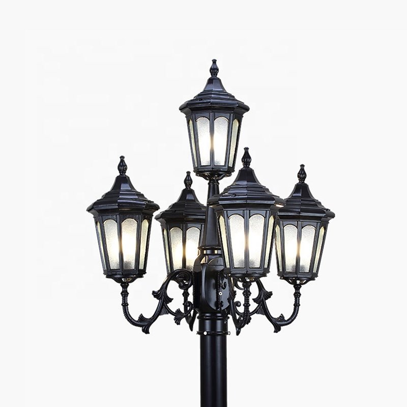 Hot Sale Outdoor European Style Antique Led Garden Lights Lawn Lamp Street Light Aluminum Post Classic Garden Lamp