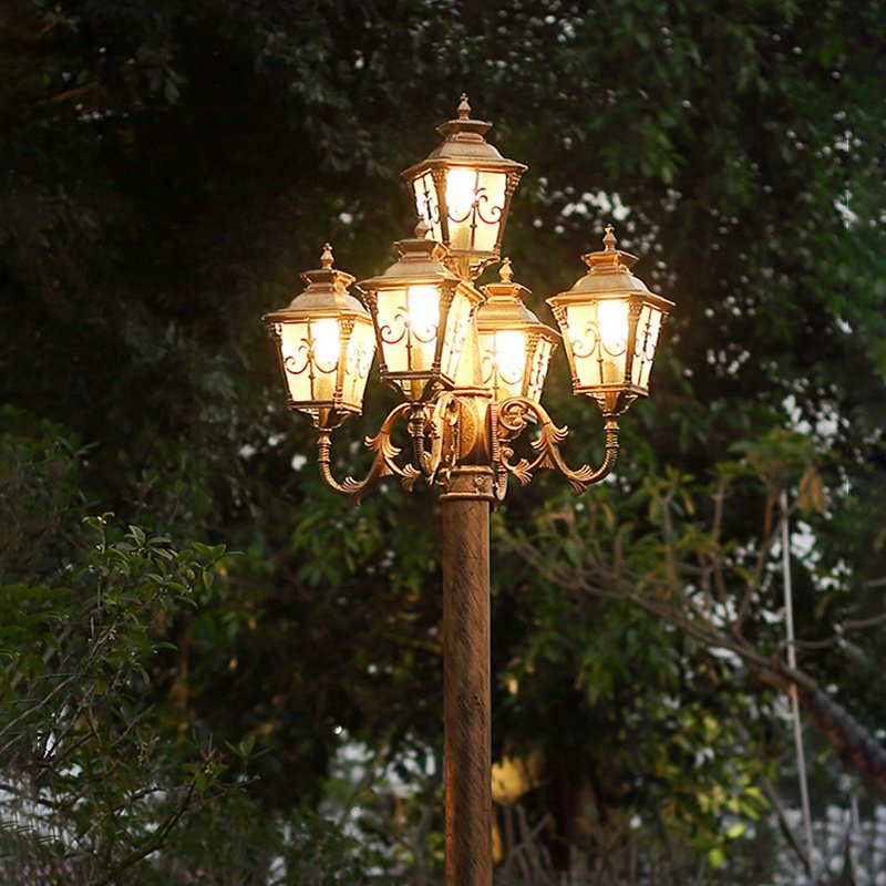Hot Sale Outdoor European Style Antique Led Garden Lights Lawn Lamp Street Light Aluminum Post Classic Garden Lamp
