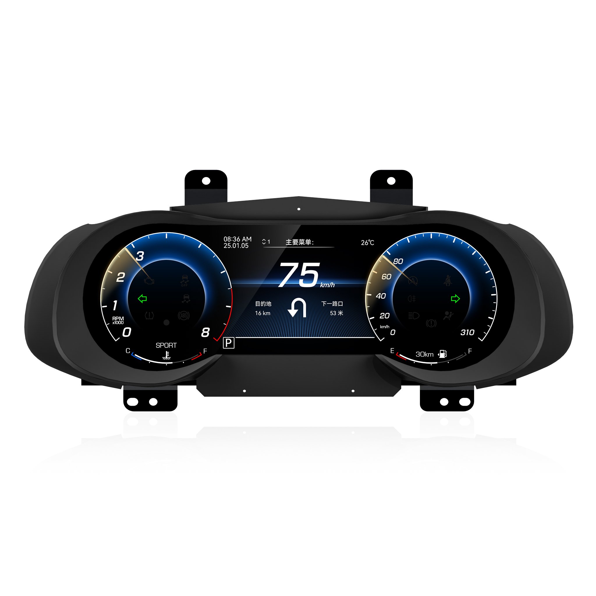 Bosstar 12.3Inch Linux System Car Dashboard Speedometer LCD Instrument for Maserati Quattroporte 2013-2023 Digital Cluster
