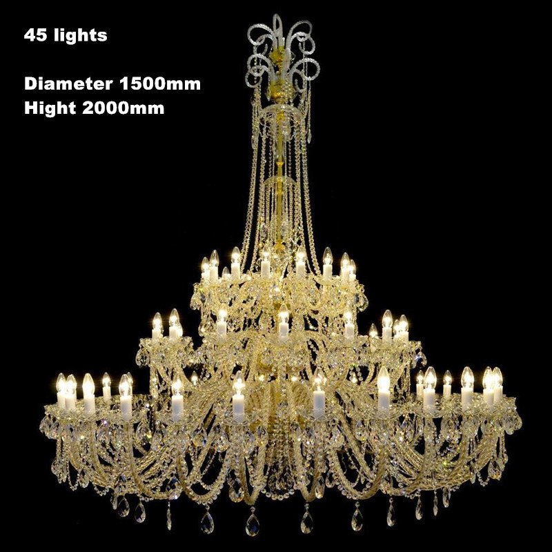 Hotel Lobby Custom Indoor Decoration Pendant Light 54 Lights Classic Crystal LED Chandelier Chandelier