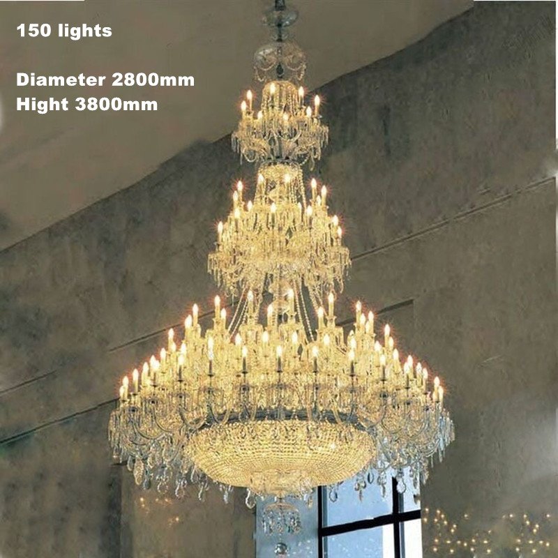 Hotel Lobby Custom Indoor Decoration Pendant Light 54 Lights Classic Crystal LED Chandelier Chandelier