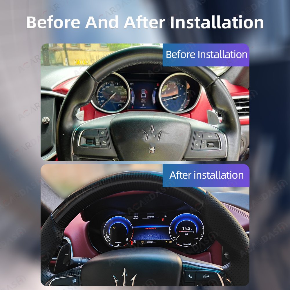 ACARDASH 2025 Newest UI Linux Digital Instrument LCD Cluster Speedometer Auto Meter Screen Panel for Maserati Ghibli 2014-2020