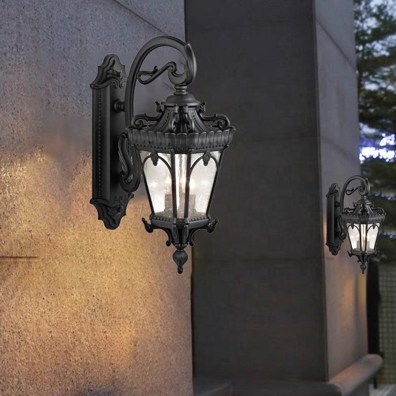 High Quality European Retro Wall Lamp Outdoor Water Proof IP65 Corridor Light Water Proof Black Garden Light Outdoor Wall Lamp