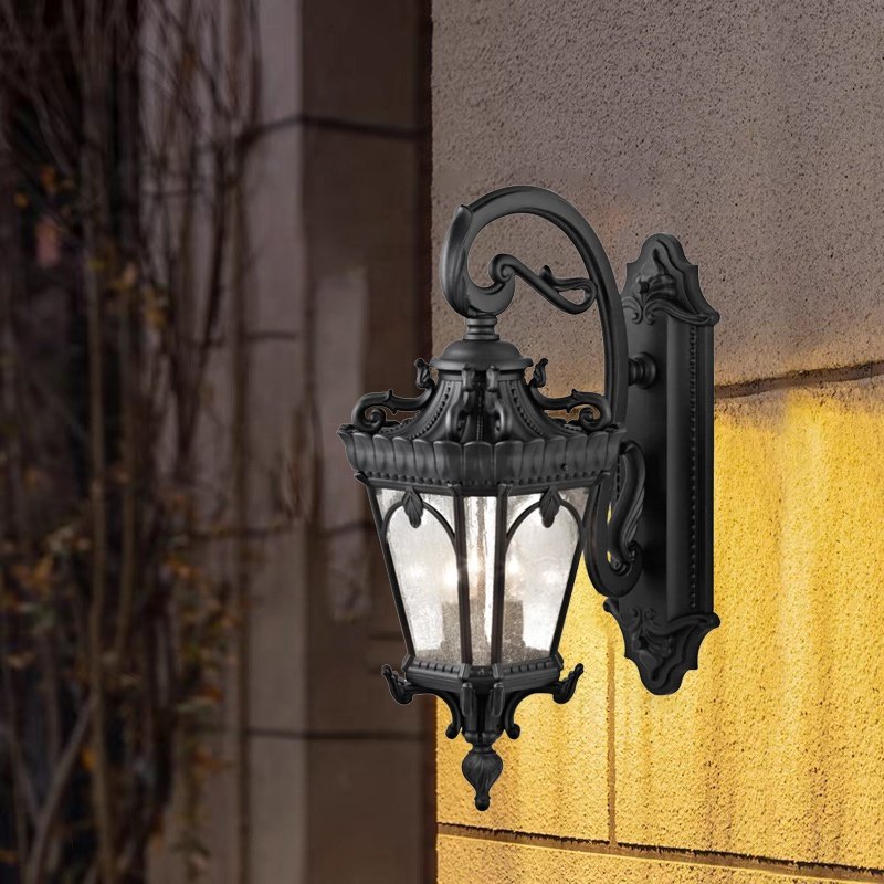 High Quality European Retro Wall Lamp Outdoor Water Proof IP65 Corridor Light Water Proof Black Garden Light Outdoor Wall Lamp