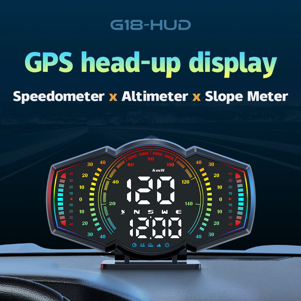 2025 Newest Universal Plug-and-Play LED Speedometer HUD Head-Up Display Various Car Models GPS G18 Digital Speed Auto Parts