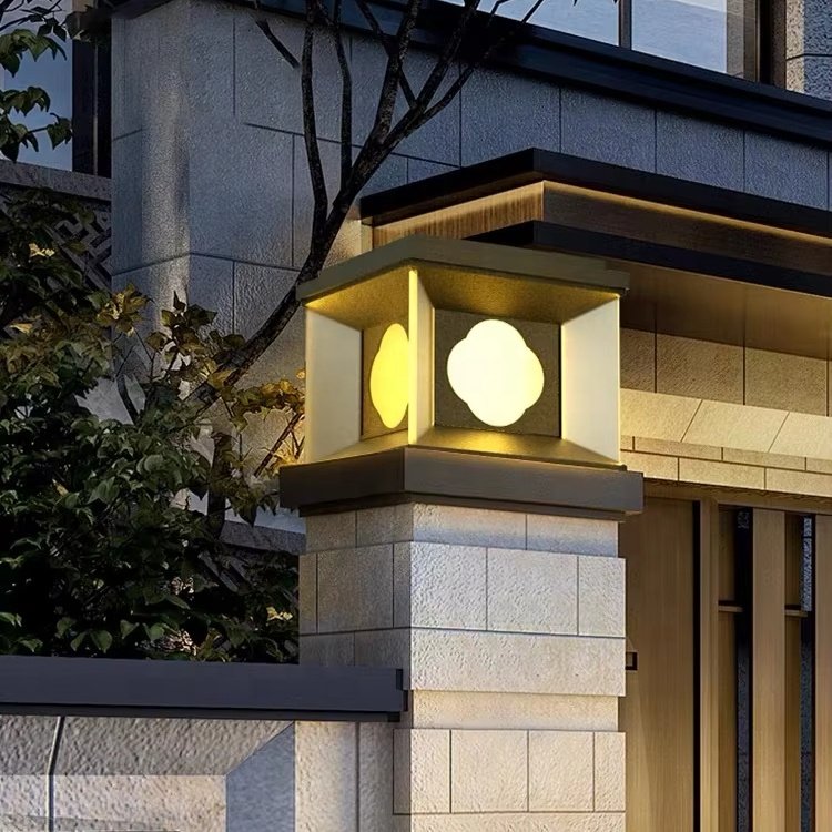 Unique Design of Pillar Lamp Stable Glass Lampshade Decoration Ip54 Waterproof Outdoor LED Main Door Pillar Lampsolarwater Proof