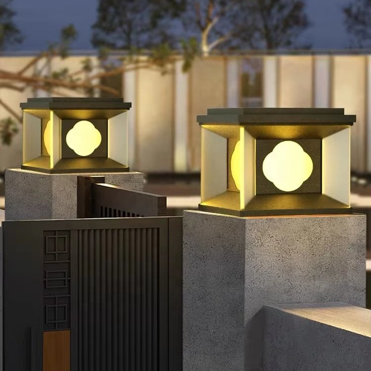 Unique Design of Pillar Lamp Stable Glass Lampshade Decoration Ip54 Waterproof Outdoor LED Main Door Pillar Lampsolarwater Proof