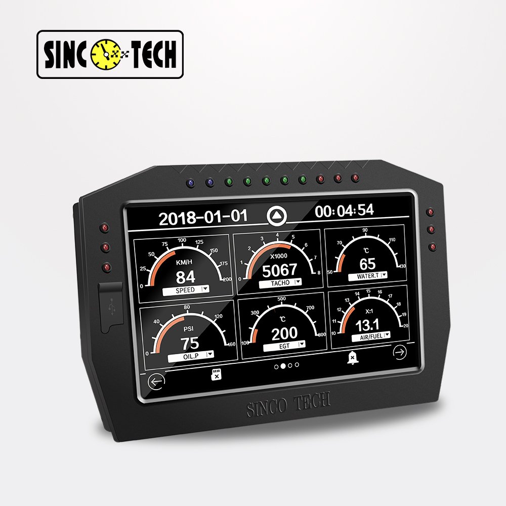 SincoTech DO909 Race Dashboard Customize 7inch Universal ODO Cluster for Car Digital LCD Touch Screen Speedometer Tachometer