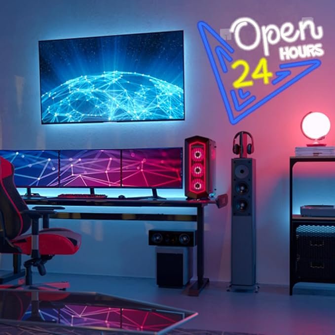 Open 24 Hours Sign Pub Bar Convenience Store Coffee Shop Restaurant Beauty Salon Stores Hotel LED Light Neon Sign