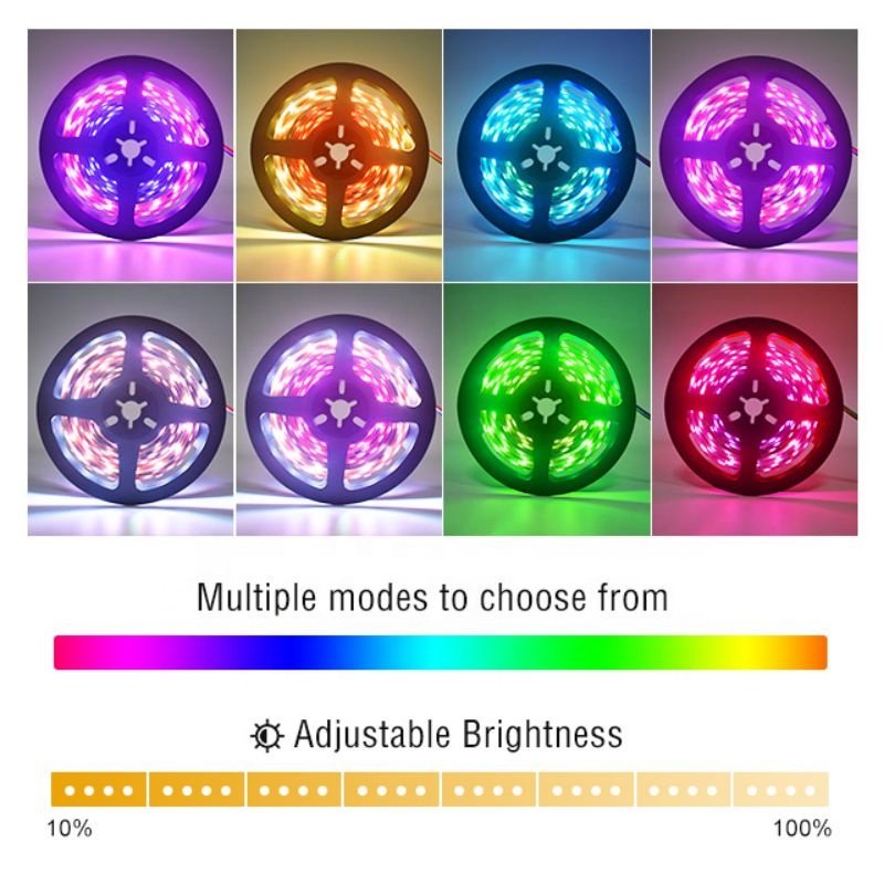 Factory Price Smart Strip Lights WS2811 RGB Addressable LED Lights 10 Pixels DC24V 60LEDs/m LED Strips Light Outdoor Waterproof