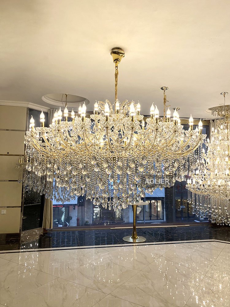 Customized Modern Luxury Hotel extra Large Crystal Chandelier Home Decor Hanging Chrome Crystal Chandeliers Made in China