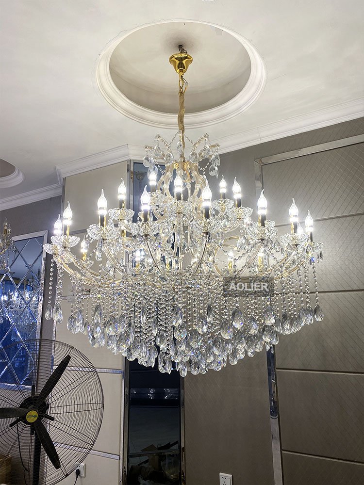 Customized Modern Luxury Hotel extra Large Crystal Chandelier Home Decor Hanging Chrome Crystal Chandeliers Made in China