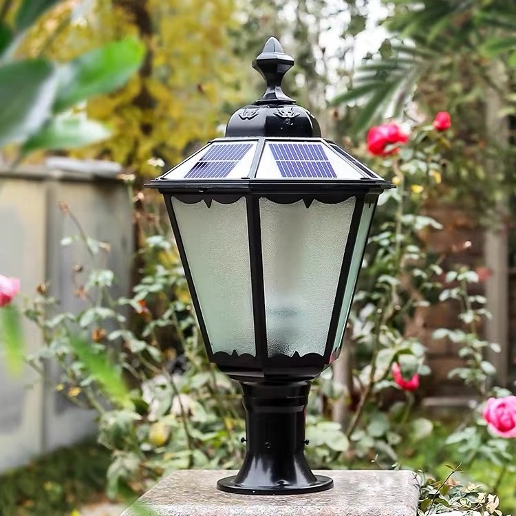 Outdoor Solar Pillar Lights, Modern and Simple Waterproof Villa Landscape Garden Lights, Fence Door Pillar Lights