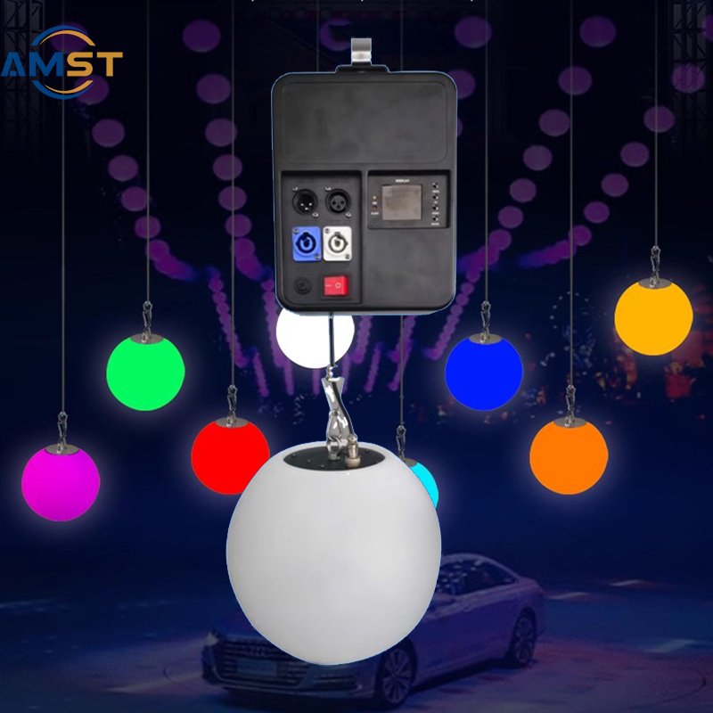 Show Time Stage Light DMX 512 Kinetic Ball Lifting Football Lights RGBW Led Beam RGB Laser 3 Meter up Down for Stage Performance