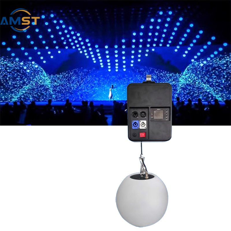 Show Time Stage Light DMX 512 Kinetic Ball Lifting Football Lights RGBW Led Beam RGB Laser 3 Meter up Down for Stage Performance