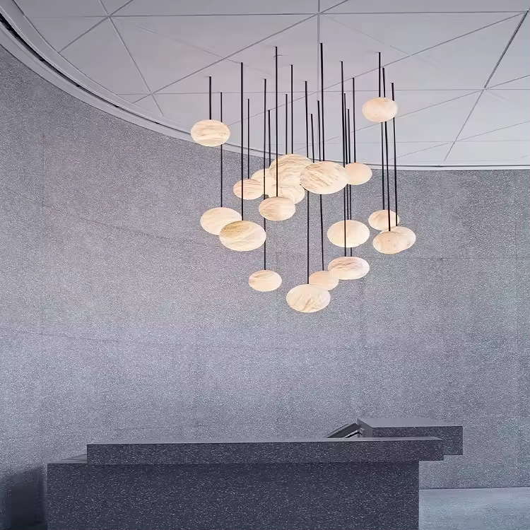 Custom Cluster Globe Pendant Light Alabaster Chandeliers Creative Ceiling Bubble Ball Marble Decoration for Bedroom Living Room