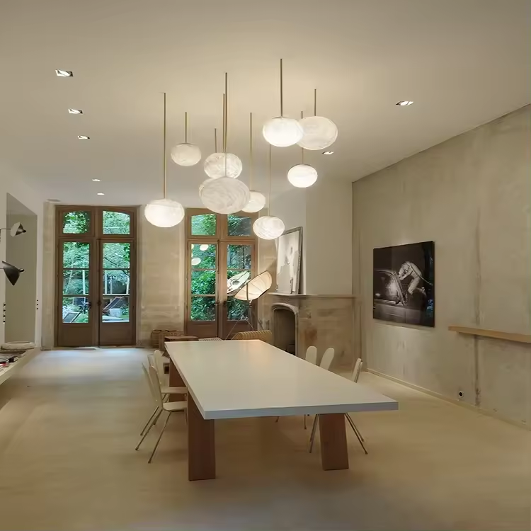 Custom Cluster Globe Pendant Light Alabaster Chandeliers Creative Ceiling Bubble Ball Marble Decoration for Bedroom Living Room