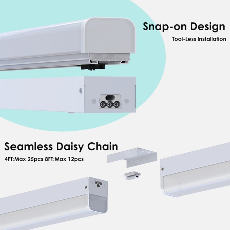 CCT Selectable 30W 60W 80W Suspended Lighting LED Linear Light Fixture With PIR Sensor