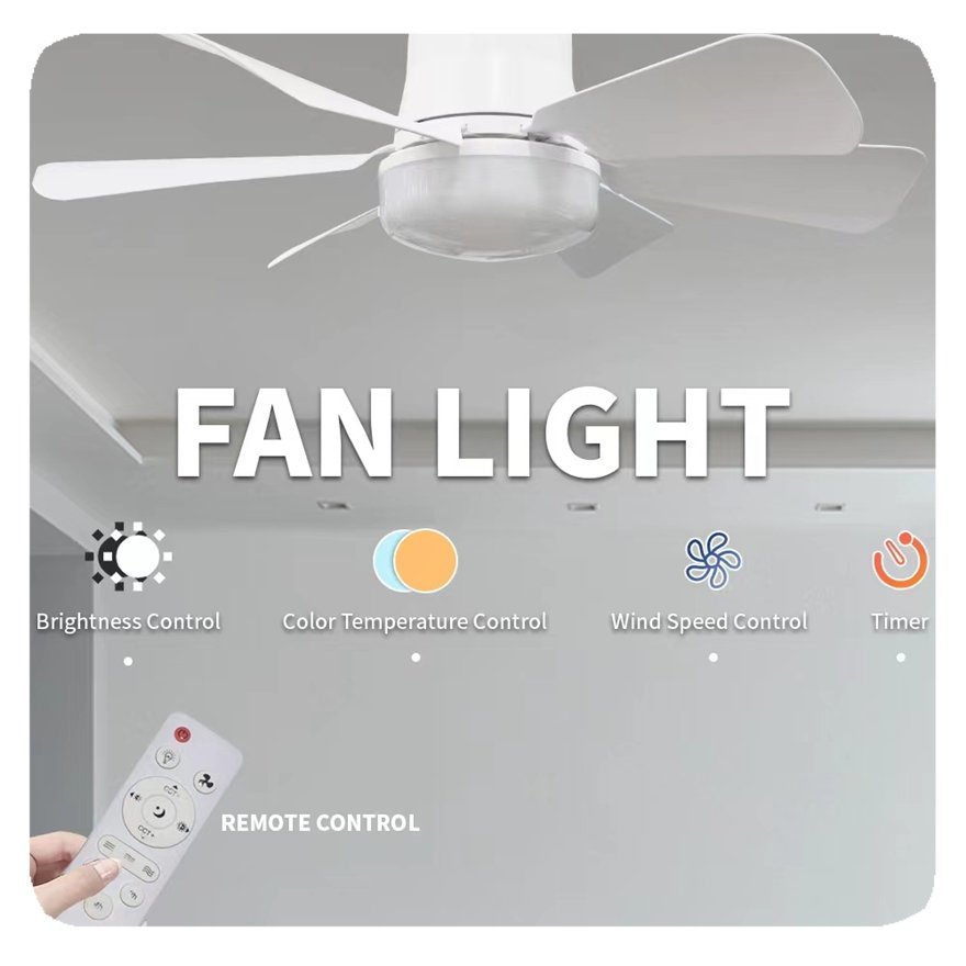 2025 Lights for Home Quiet 16.5 Inch Ceiling With 1000 Lumens Lamp Ventilador Bedroom Remote Control Dimmerble LED Socket Fan