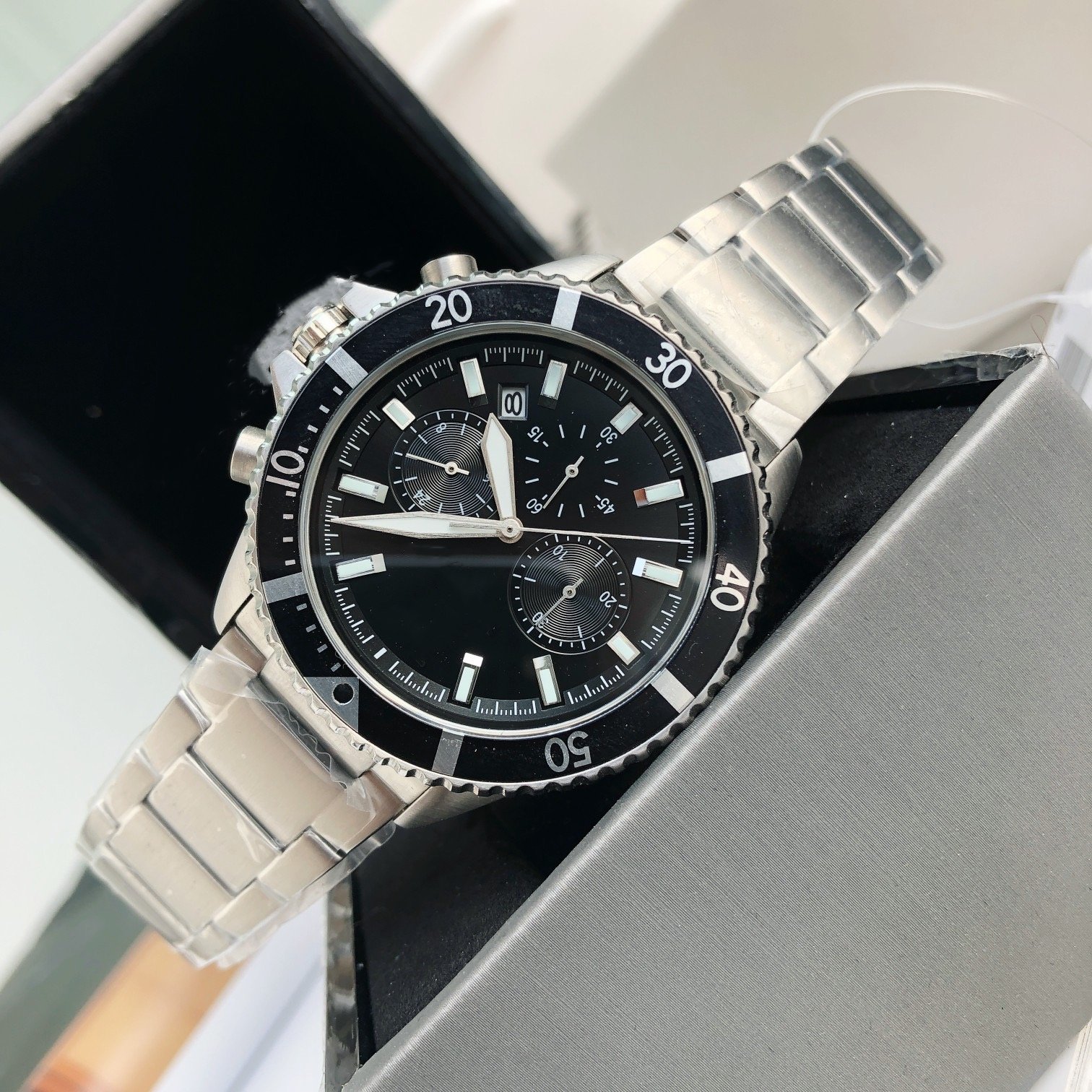 In Stock Fashion Brand Quartz Stainless Steel Chronograph Men's Watch Butterfly Clasp Business Designer Watch for Men AR11360