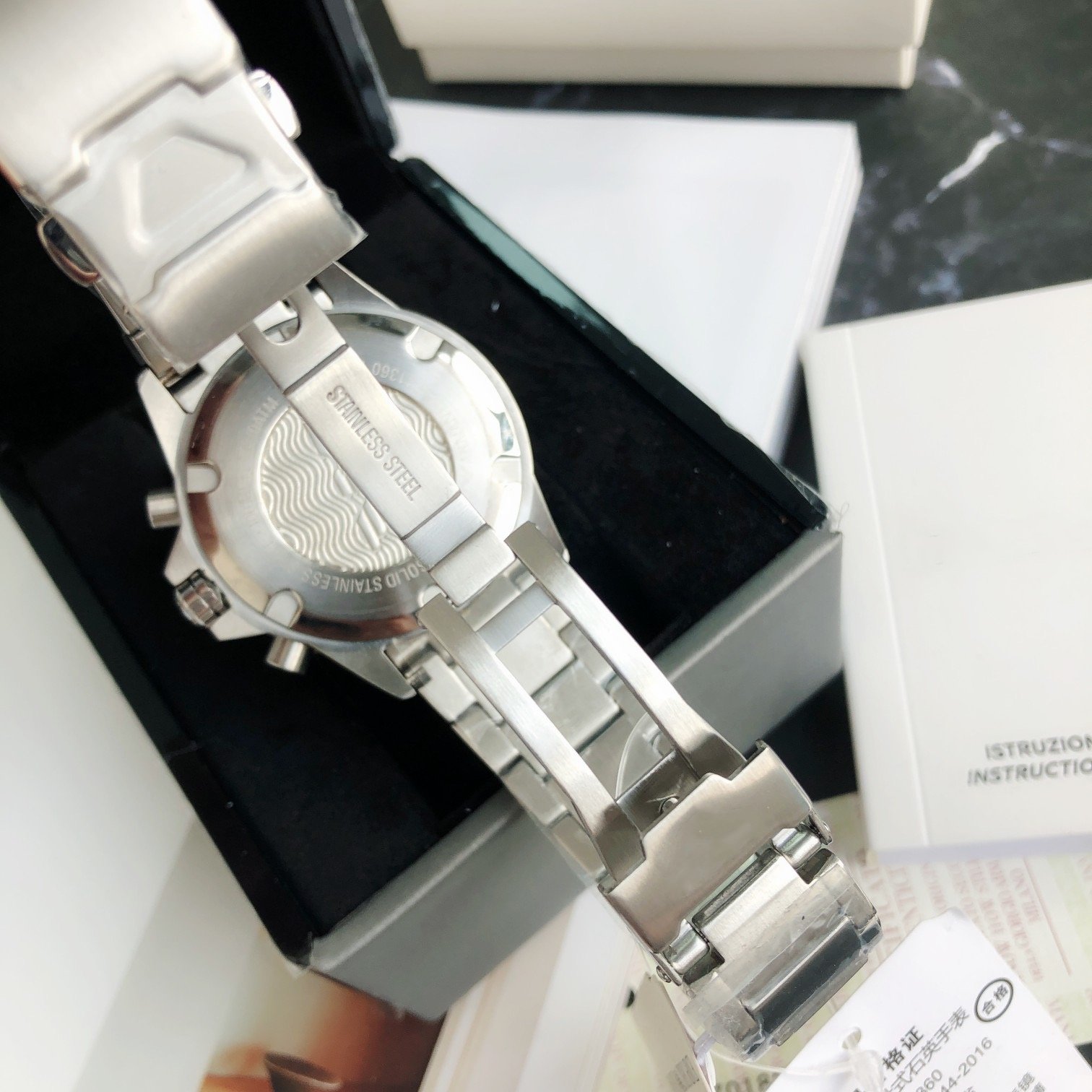 In Stock Fashion Brand Quartz Stainless Steel Chronograph Men's Watch Butterfly Clasp Business Designer Watch for Men AR11360